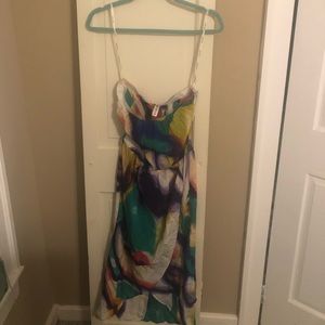 Olive Olivia Flowy silk dress NWOT multicolor